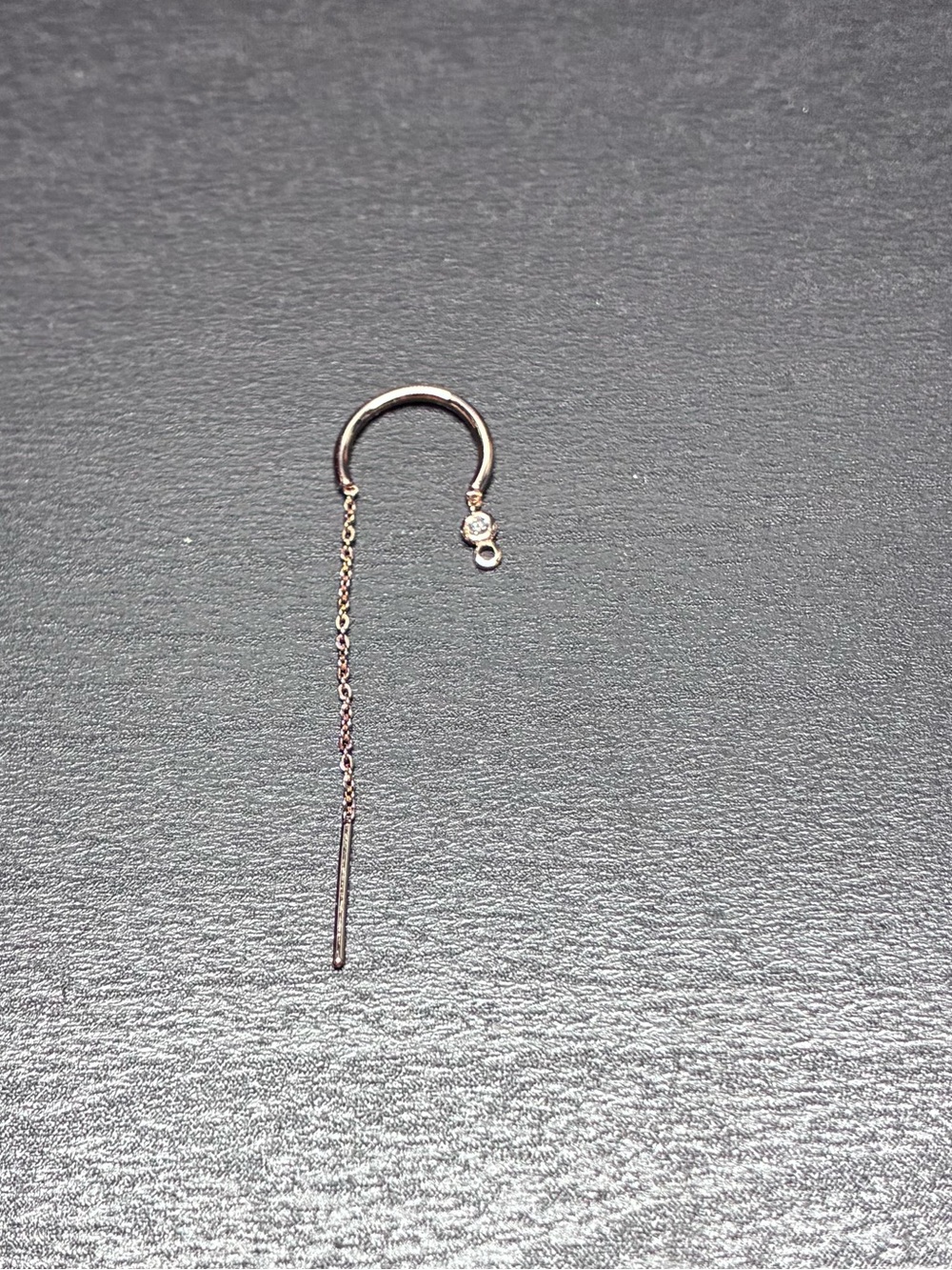 Pupil Hall Thing of Beauty Single Threader Earring 18ga 14k RG 9/32”
